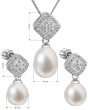 Set strieborných perlových šperkov sa zirkónmi 29008.1