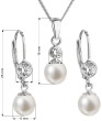 Set strieborných perlových šperkov sa zirkónmi 29006.1