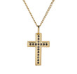 Pozlátený náhrdelník krížik s kamienkami PSS1245GD