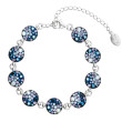 Strieborný náramok so Swarovski krištáľmi modrý 33048.3 blue style