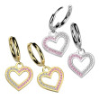 Oceľové visiace náušnice srdiečka SESE4655
