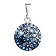 Strieborný prívesok s krištáľmi Swarovski modrý okrúhly 34225.3 blue style