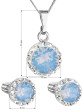 Strieborná súprava šperkov sa Swarovski elements 39352.7 Modrý opál