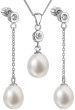 Set strieborných perlových šperkov sa zirkónmi 29005.1