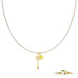 Zlatý oceľový náhrdelník kľúč a zámok SESNP1540GD ​