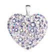 Strieborný prívesok s krištáľmi Swarovski mix farieb srdce 34243.3 violet