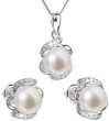 Set strieborných perlových šperkov sa zirkónmi 29017.1
