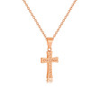 Oceľový náhrdelník krížik so zirkónmi SEGX2356RG