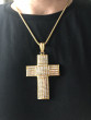 Masívny oceľový náhrdelník kríž so zirkónmi WJHC256