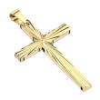 Zlatý ocelový přívěsek křížek s řetízkem SESP7202GD