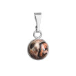 Strieborný prívesok s pravým minerálnym kameňom okrúhly 14033.3 Leopard Skin Jasper