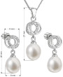 Strieborné sada perlových šperkov sa zirkónmi 29003.1
