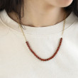 Náhrdelník s červeným minerálom z chirurgickej ocele NSS1014R