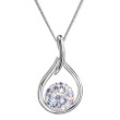 Strieborný náhrdelník so Swarovski kryštálmi kvapka 32075.3 violet