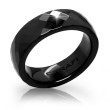 Čierny keramický prsteň Cerafi Facceta Nero 102