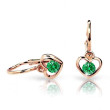 Zlaté detské naušnice Cutie Jewellery C1943R-Emerald Green