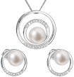 Súprava perlových strieborných šperkov 29038.1