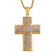Oceľový náhrdelník kríž so zirkónmi WJHC256