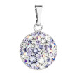 Strieborný prívesok s krištáľmi Swarovski fialový okrúhly 34225.3 violet