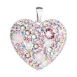 Strieborný prívesok s krištáľmi Swarovski mix farieb srdce 34243.3 magic rose