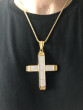Oceľový náhrdelník kríž so zirkónmi WJHC255