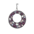 Prívesok bižutéria so Swarovski krištáľmi fialový okrúhly 54026.3 plum