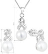 Set strieborných perlových šperkov sa zirkónmi 29044.1