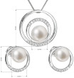 Elegantná strieborná súprava perlových šperkov 29038.1