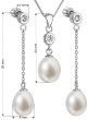 Strieborné sada perlových šperkov sa zirkónmi 29005.1
