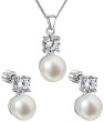 Set strieborných perlových šperkov sa zirkónmi 29002.1