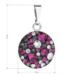 Swarovski prívesok fialový okrúhly 34225.3 dark amethyst