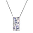 Strieborný náhrdelník so Swarovski kryštálmi fialový obdĺžnik 32074.3 violet