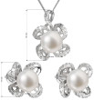 Set strieborných perlových šperkov sa zirkónmi 29016.1