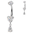 Titánový piercing pupku srdca SETIN74ST