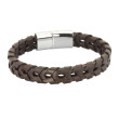 Pánsky náramok z kože a chirurgickej ocele BSS560BR