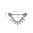 Štýlový piercing bradaviek SEKSQ0172ST