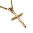 Zlatý oceľový náhrdelník s krížikom WJHC506GD
