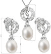 Súprava perlových strieborných šperkov 29014.1 