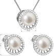 Set striebornýh perlových náušnic a privesku 29034.1