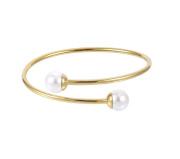 Pozlátený náramok bangle z chirurgickej ocele BSSG213