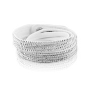 Kožený náramok pre ženy Inori INBR135WHITE