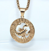 Oceľový náhrdelník so znamením 3093-Škorpión