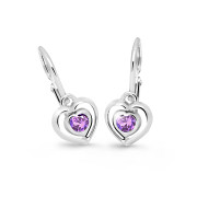 Detské zlate naušnice Cutie Jewellery C2752B-Ametyst