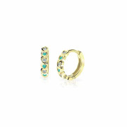 Zlaté detské náušnice krúžky Cutie Jewellery C3339Z-Mint Green