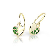 Zlaté detské náušnice Cutie Jewellery C2160Z-Green