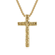Zlatý náhrdelník z chirurgickej ocele krížik WJHC1861GD