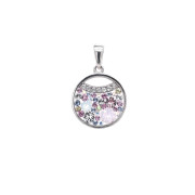 Strieborný prívesok s kryštálmi Swarovski ružový kruh 34257.3 magic rose