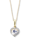 Zlatý náhrdelník srdca so zirkónmi Z6308ZN-White