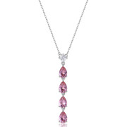 Strieborný náhrdelník so zirkónmi Fancy Tender Pink FTP04