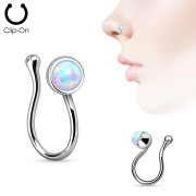 Fake piercing do nosa s opálom SENOCL08WH